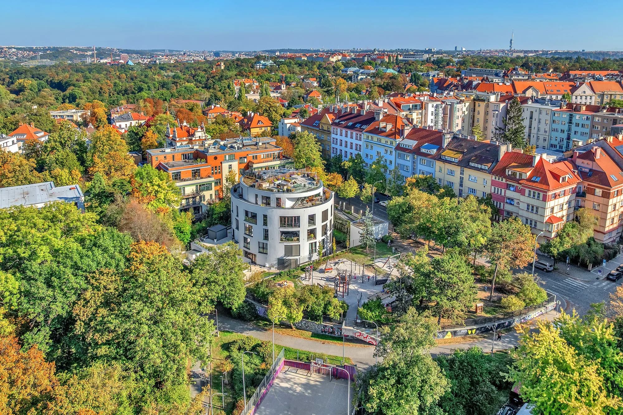 Bubeneč Gardens: Letecký pohled na lokalitu Bubeneč