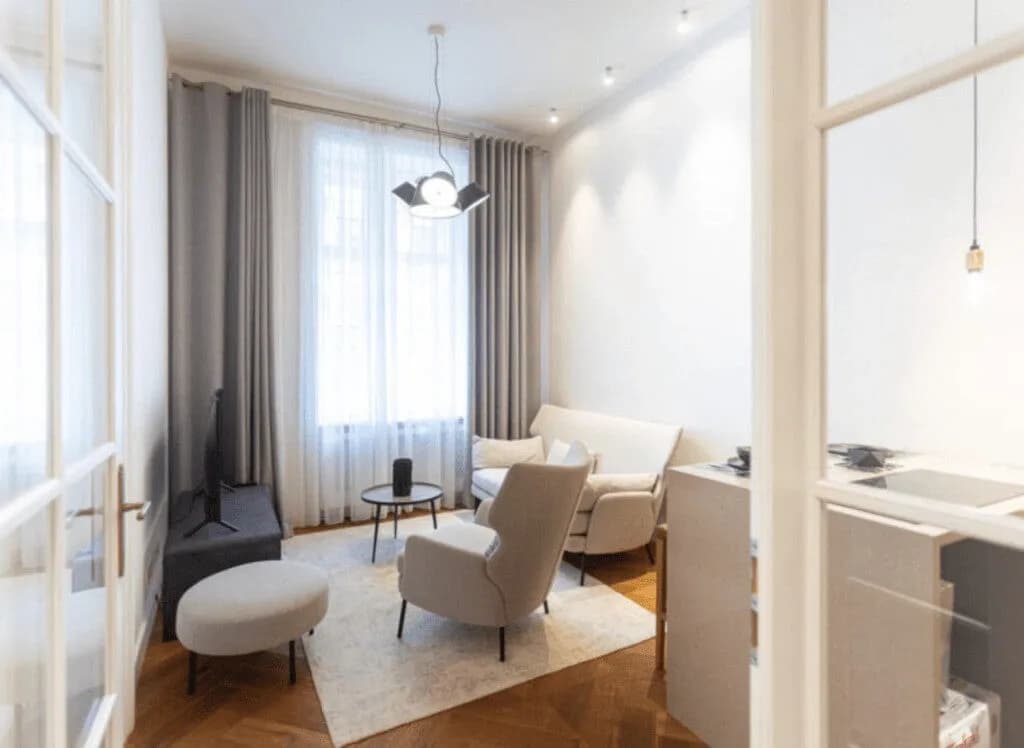 Pronájem designového bytu 2+kk Palác Dlážděná, Praha 1